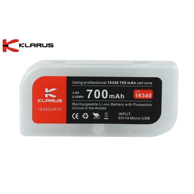 Klarus 16340 700mAh - Acumulator RCR123 Micro-USB Klarus - 5