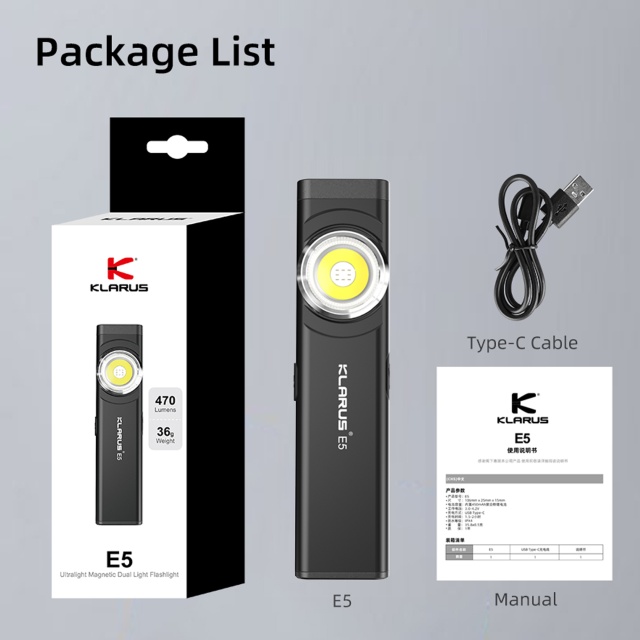 Klarus E5 - Lampa LED reincarcabila