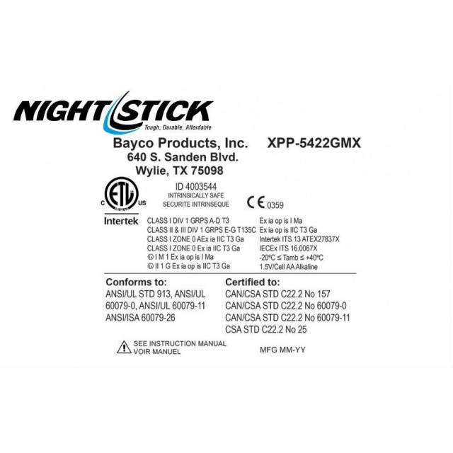 Nightstick XPP-5422G - ATEX Zona 0 lanterna LED